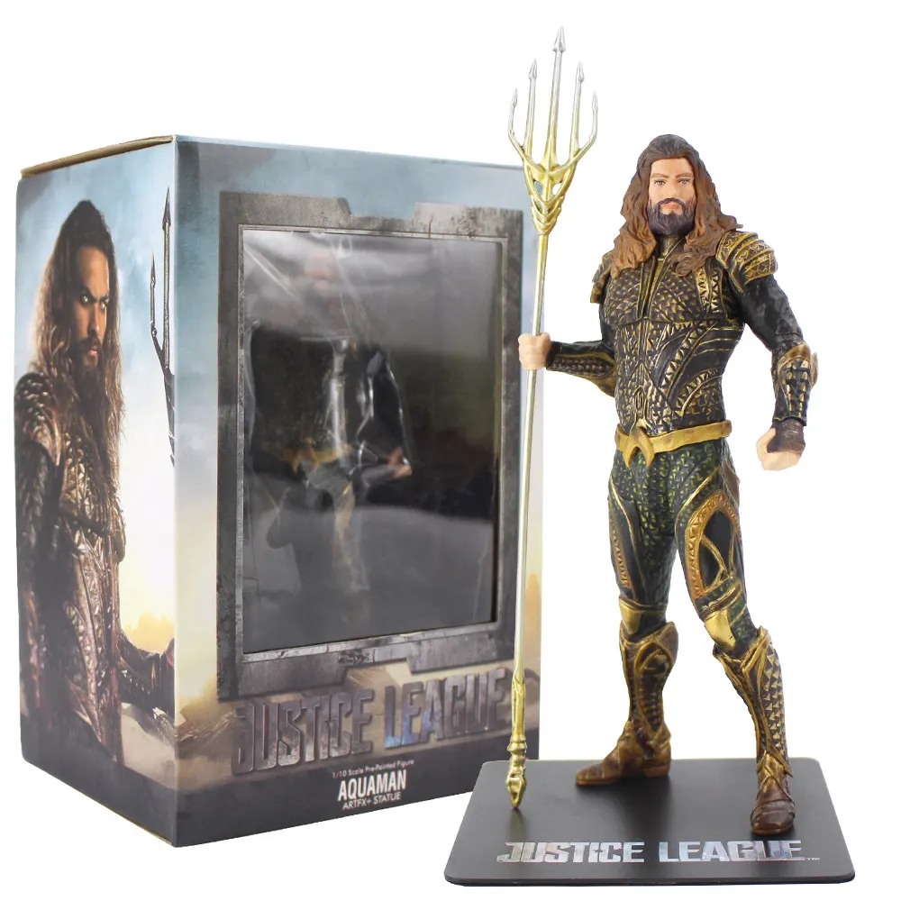 ARTFX Justice League фигурка Бэтмен Супермен Чудо-Женщина вспышка Aquaman Trident Cyborg модель игрушки - Color: Aquaman in Box