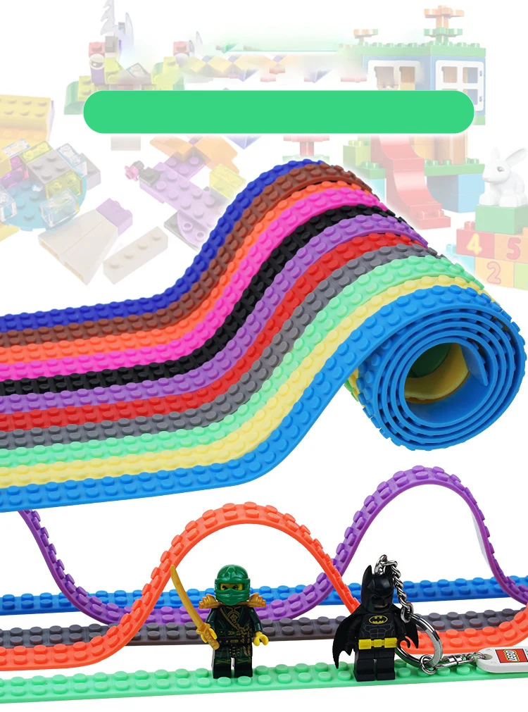 92cm Dots Plastic Loops Blocks Toy Adhesive Plastic Tape Kids DIY Legoinglys Building Blocks Base Plate Sticky Backing Tape