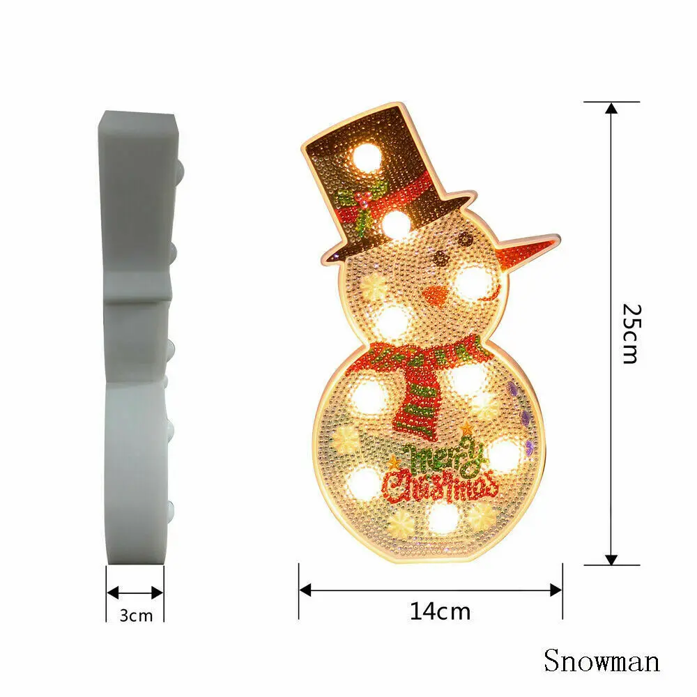 Snowman Сделай Сам, бриллиантовый рисунок Рождество дерево светодиодный ночной Светильник Рождественский подарок вечерние праздничные светильник для домашнего декора светильник - Испускаемый цвет: Snowman