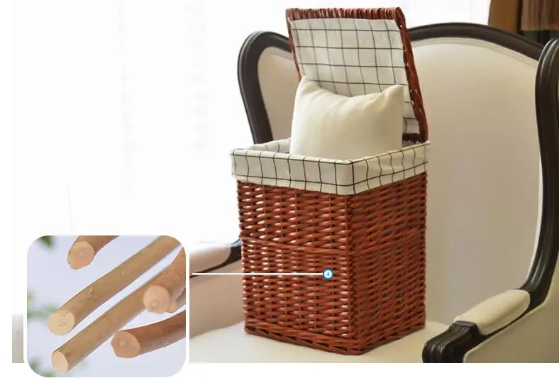 Новинка 2019 вареная тушеная ивовая корзина для хранения ротанговая с крышкой