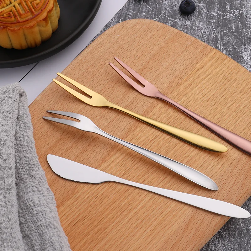 Фруктовый салат из нержавеющей стали fork_titanium шоколадный нож и fork_dessert fork_cake fork_small