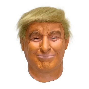 

Realistic Celebrity Halloween Deluxe President Latex Full Head Donald Trump Mask with Hair