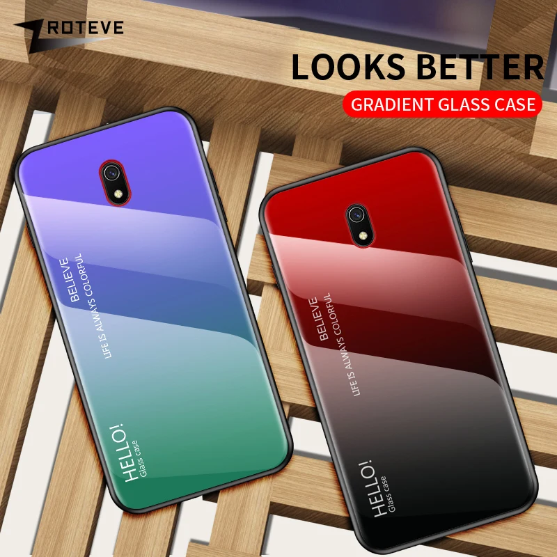 ZROTEVE чехол для Xiaomi Redmi 8A стеклянная задняя крышка силиконовый закаленное стекло
