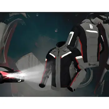 

Yfashion Motorcycle Clothing Windproof Water-repellent Stain-resistant Warm Cotton Inner with Waist and Neck Care Design