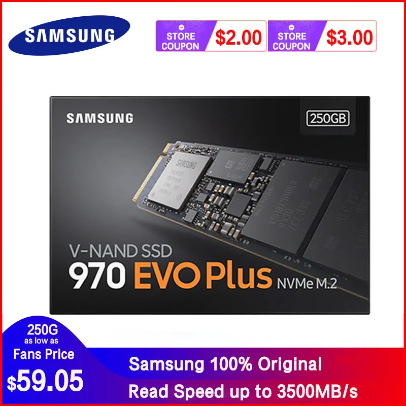 SAMSUNG SSD M.2 1 ТБ 250 GB 500 970 EVO плюс NVMe Internal Solid State Drive жесткий диск M2 2280 MLC PCIe Gen 3 0x4 ssd для