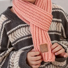 Детские зимние теплые трикотажные шарфы однотонные плотные теплые шейные шарфы для мальчиков и девочек шейный платок