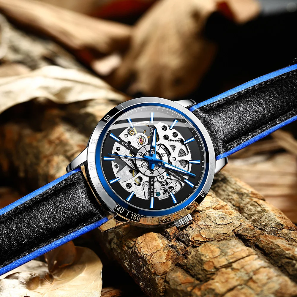 Мужские автоматические механические часы со скелетом мужские роскошные