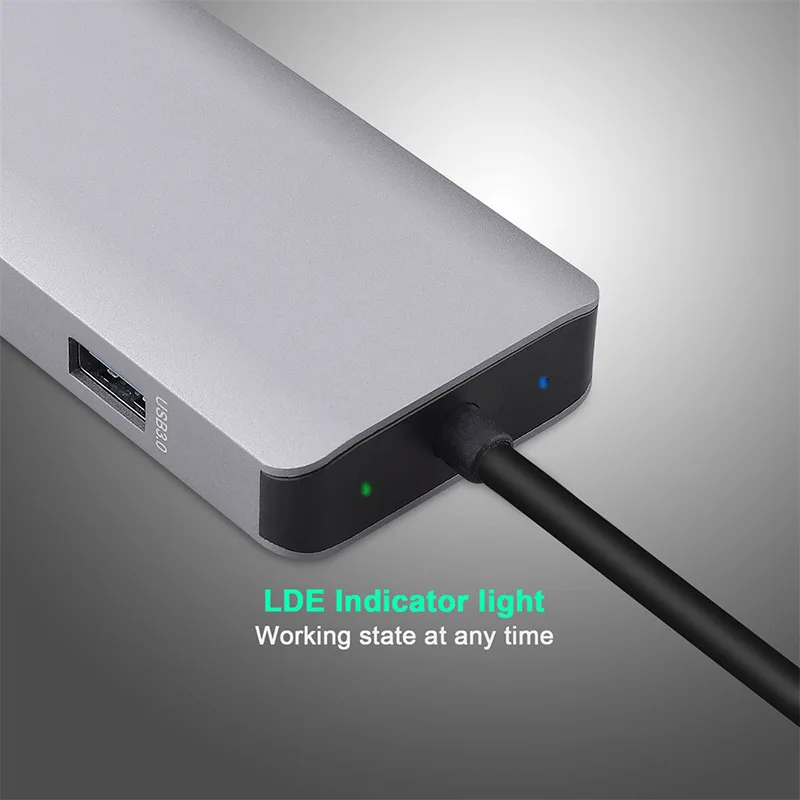 Тип C концентратор до 4K HDMI выход 2 usb порта SD/TF кардридер 1000 Мбит сетевой адаптер с PD3.0 999