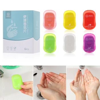 

120 Pcs Portable Disposable Soap Paper Washing Hand Clean Scented Slice Sheets Bath Foaming Soap Case Travel Mini Paper Soap