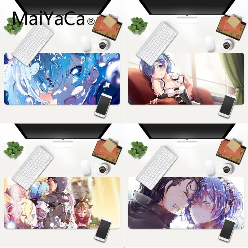 

Cool New Anime rem Lock Edge Speed Control Laptop Keyboard Mat Gaming Mouse Pad Large Deak Mat 700x300mm for overwatch/cs go