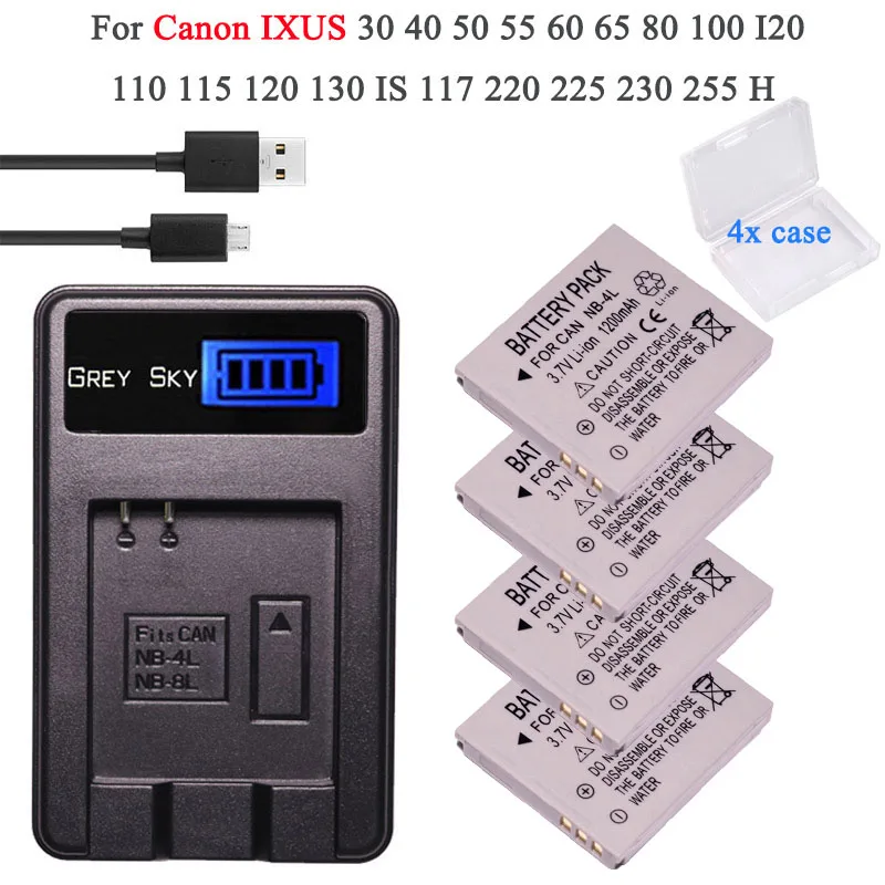 Аккумуляторы для Canon IXUS 30 40 50 55 60 65 80 100 I20 110 115 120 130 117 220 225 230 255 H|Цифровые