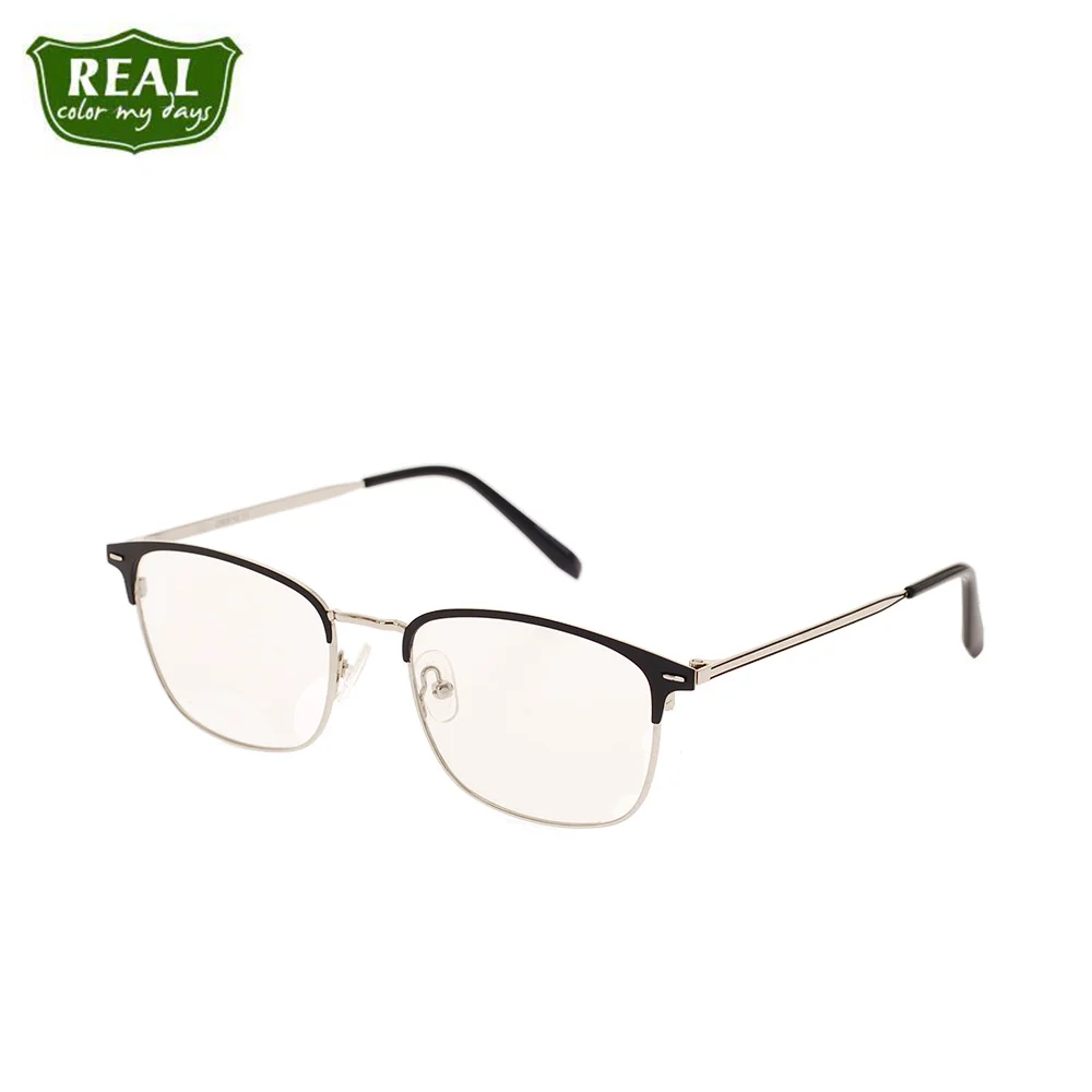 REAL Fashion Men Women Glasses Metal Classic Frame Myopic Glasses Optical Glasses Eyewear Half Frame Eyeglass Frames Unisex - Цвет оправы: C1