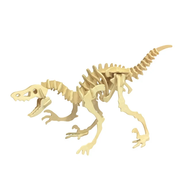 High quality dinosaur  3D puzzle  solid wooden children's educational toy DIY wooden inserting and assembling model 3