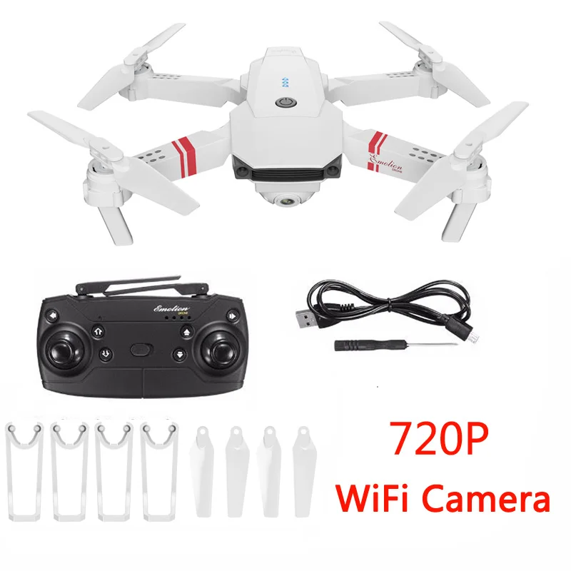 EBOYU DJ-1 Радиоуправляемый Дрон 2,4 ГГц Wifi FPV 720P камера высота удержания один ключ возврат/посадка/взлет Квадрокоптер с безголовым режимом и дистанционным управлением Дрон RTF - Цвет: White 720P WiFi