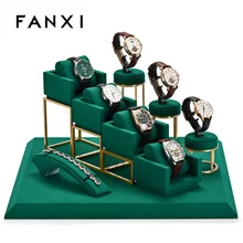 

Light luxury watch stand high-end watch bracelet display stand metal microfiber watch display props green