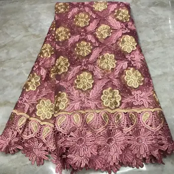 

Latest fashions pink Nigerian Lace Fabrics High Quality Tulle African Lace Fabric FYIN1216. Wedding Stones French Tulle Lace