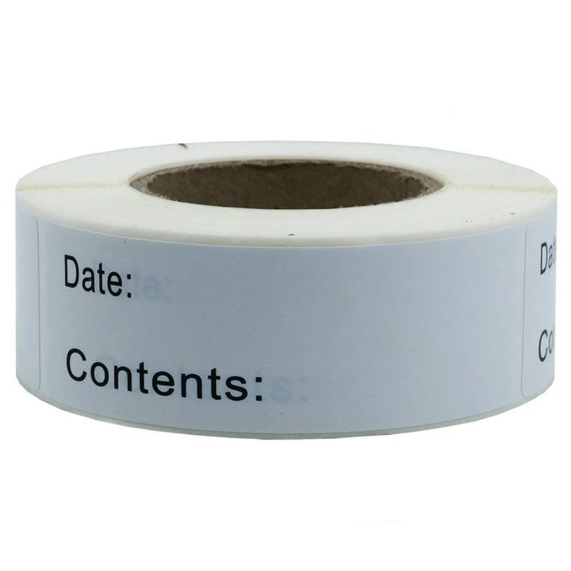 

125 Pcs/roll White Self-adhesive Sticker for Kitchen Storage Freezer Refrigerator Food Mark Label Removable Waterproof Stickers
