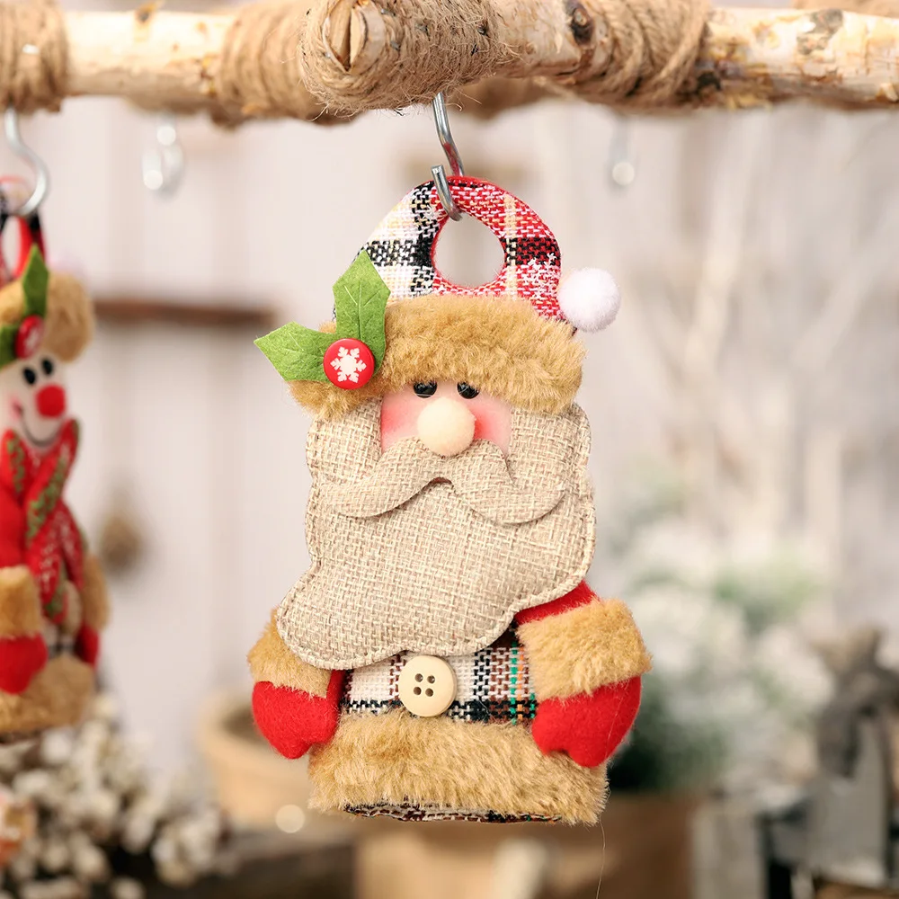 1 шт. клетчатые подвески из ткани Мультяшные куклы украшения елки кулон
