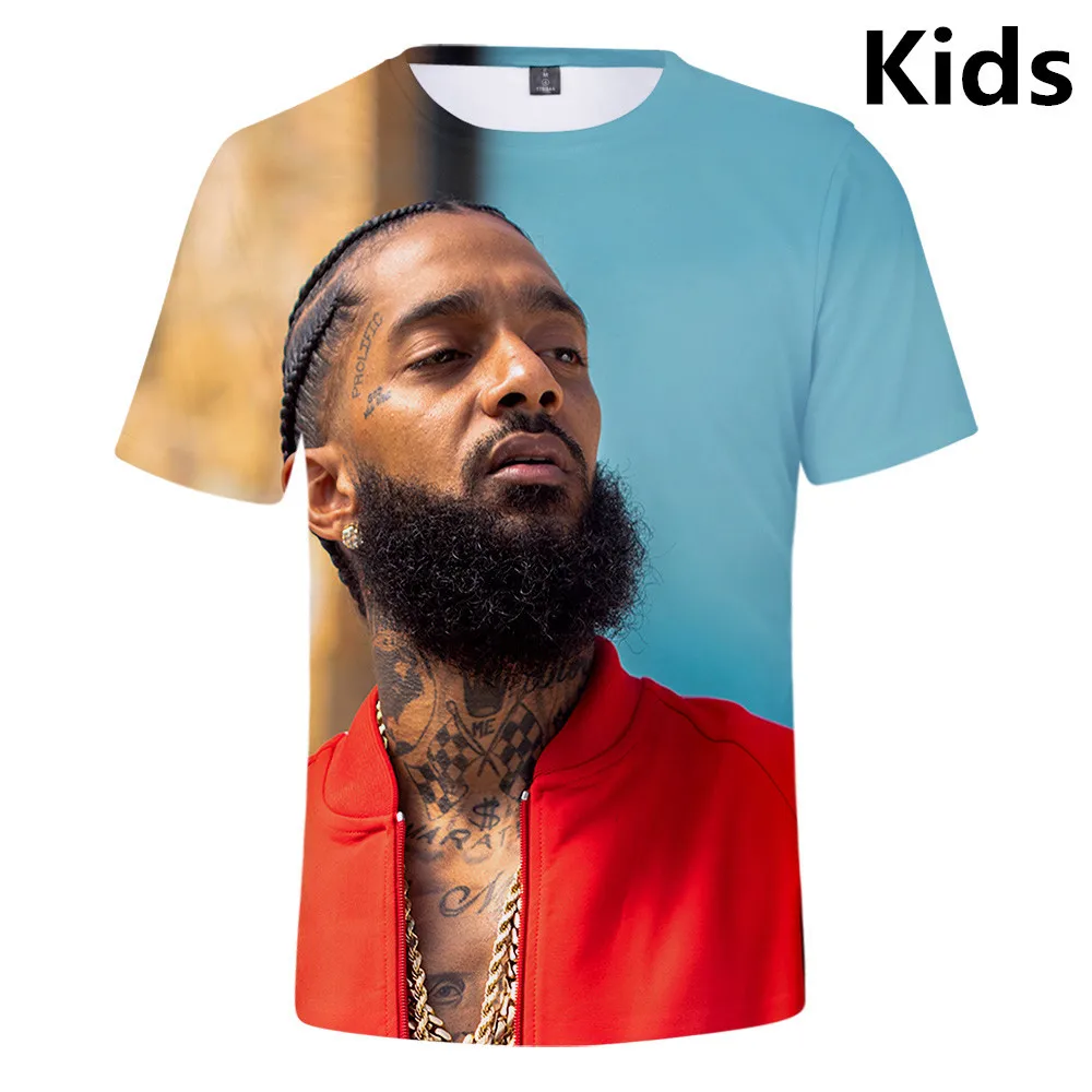 От 4 до 11 лет детская футболка Лидер продаж, nipsey hussle 3d принт короткая футболка для мальчиков и девочек Harajuku короткий рукав Футболка в стиле