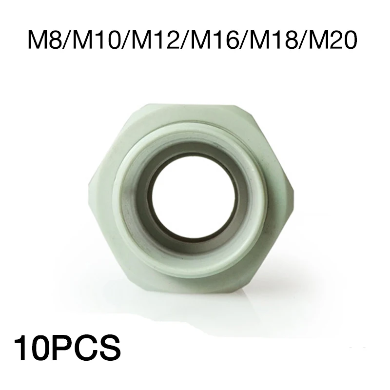 10 PCS M8 M10 M12 M16 M18 M20 Black Nylon Cable Glands Joints IP68 plastic Cable fixed Head