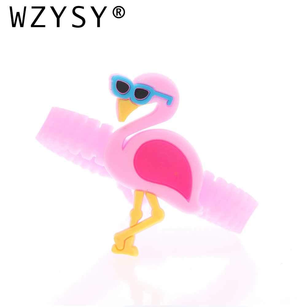 Pink Flamingos B Популярный экологический Единорог детский браслет пвх фламинго Альпака различные цвета браслет Русалка для мальчиков и девочек - Окраска металла: Pink Flamingos B