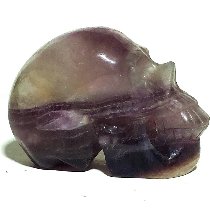 

natural fluorite Quartz Crystal Carved Skull