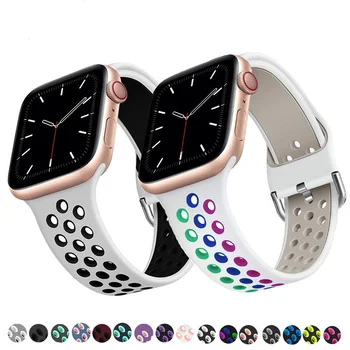 

Silicone Strap For Apple Watch Sport Band series 6 se 5 4 3 wristStrap for iphone watchband 38mm 42mm for iwatch band 44mm 40mm