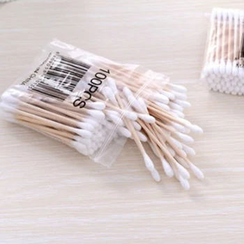 

30-200pcs/ Pack Double Head Cotton Swabs Women Makeup Buds Tip for Medical Wood Sticks Nose Ears Cleaning Health Care Tools