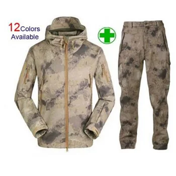 

Men's Outdoor Tactical Uniform Set Army Sport Waterproof Hunting Clothes Kit TAD Soft Shell Hiking Jacket Trousers Camo Pant