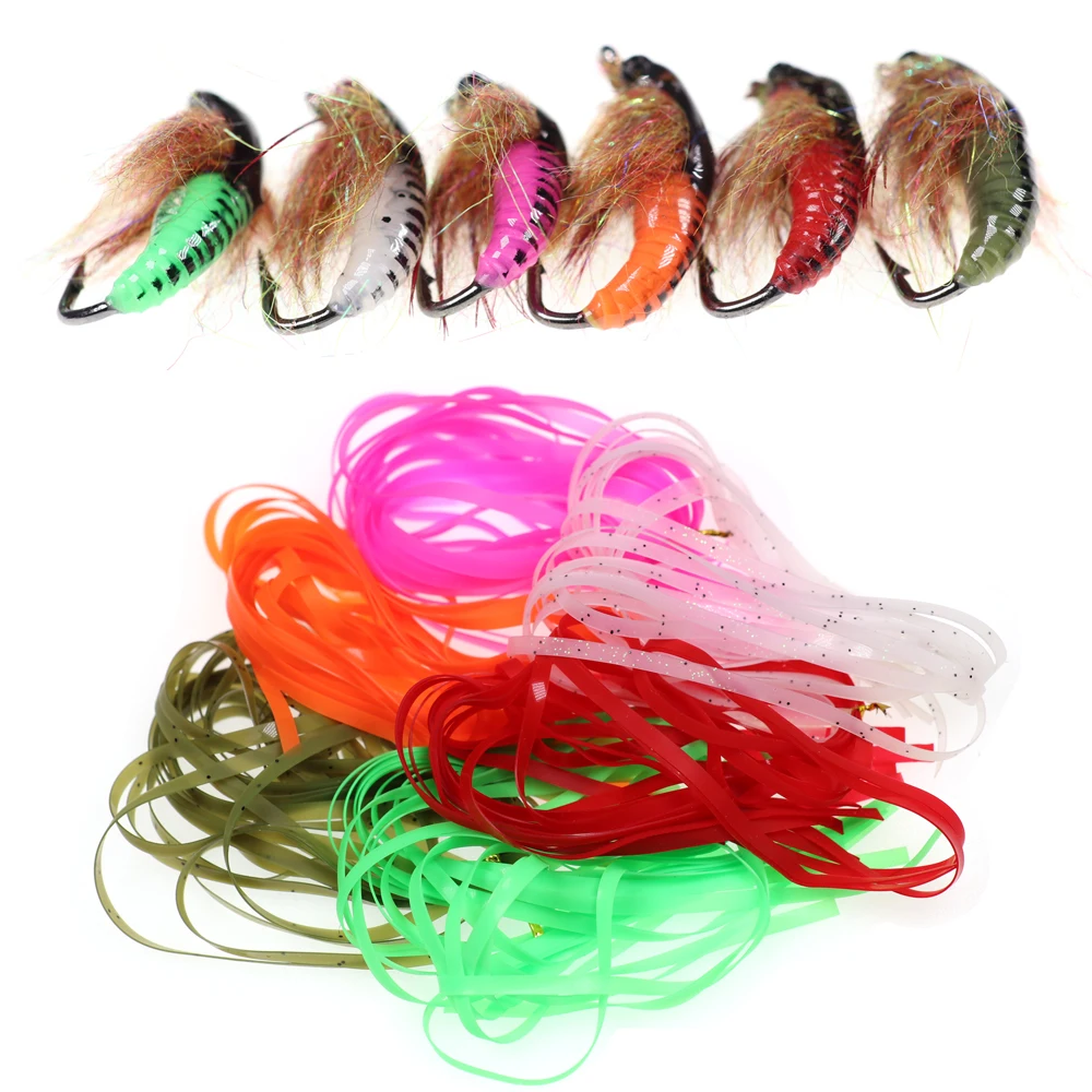 ICERIO 20 шт Kiley's Scud Caddis Pupa Nymph материалы для завязывания кожи может растянуть латексные крылышки и оболочки материал