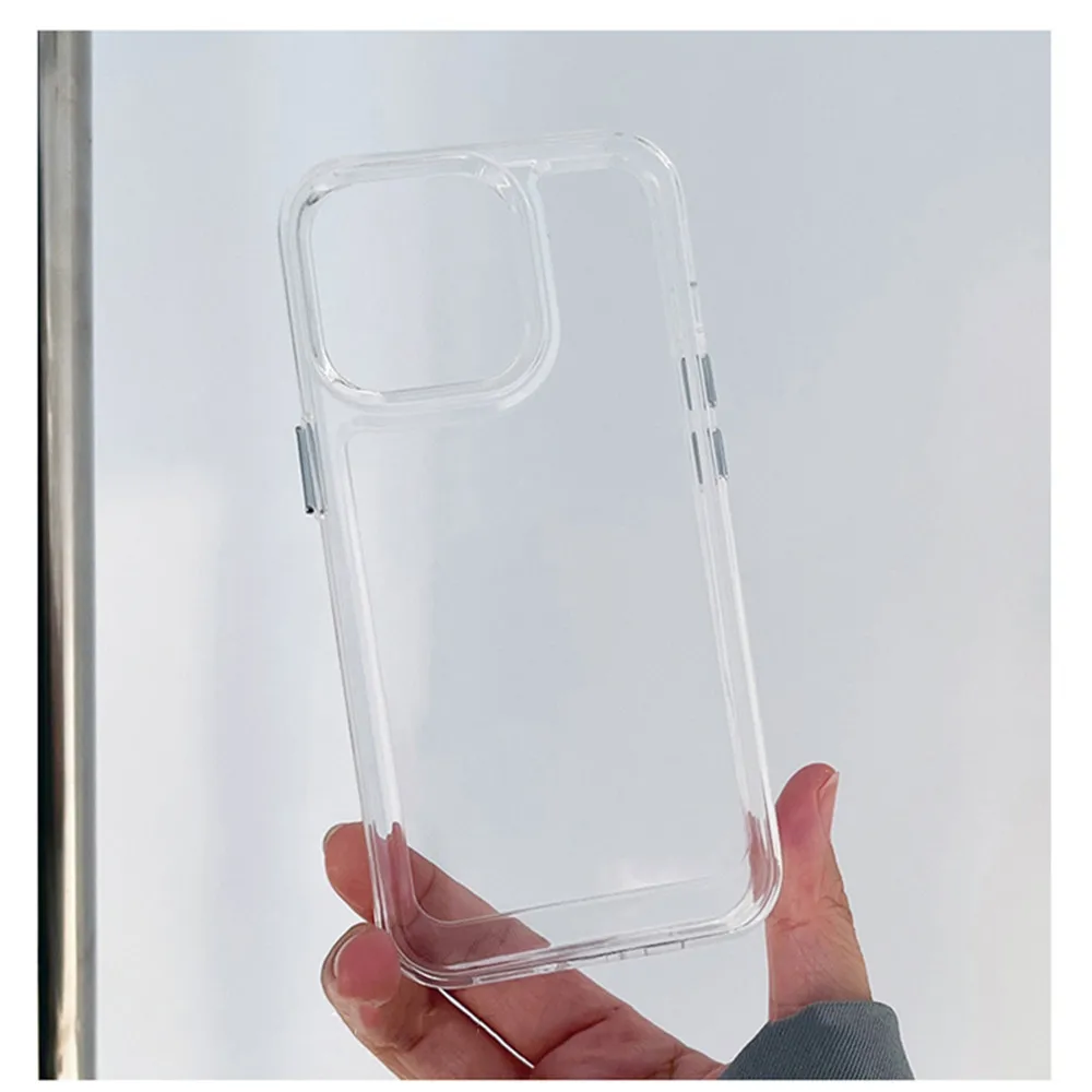 Transparent Shockproof Hard Acrylic Case For iPhone 14 13 12 Mini 11 Pro XS Max X XR 7 8 Plus Soft Silicone Bumper Clear Cover iphone 13 pro clear case