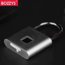 Bozzys умный отпечаток пальца Электронный небольшой навесной замок для багажа Сумка студенческого общежития металлический водонепроницаемый наружный электронный замок