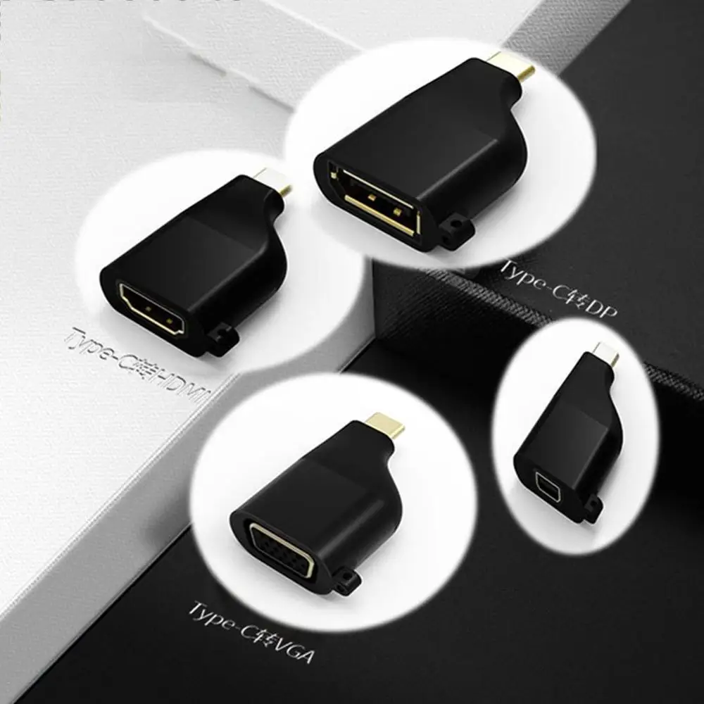 1 шт. Тип C к Hdmi 4 к 60 Гц адаптер Usb C к Dp конвертер мужчин и женщин с брелок стиль черный