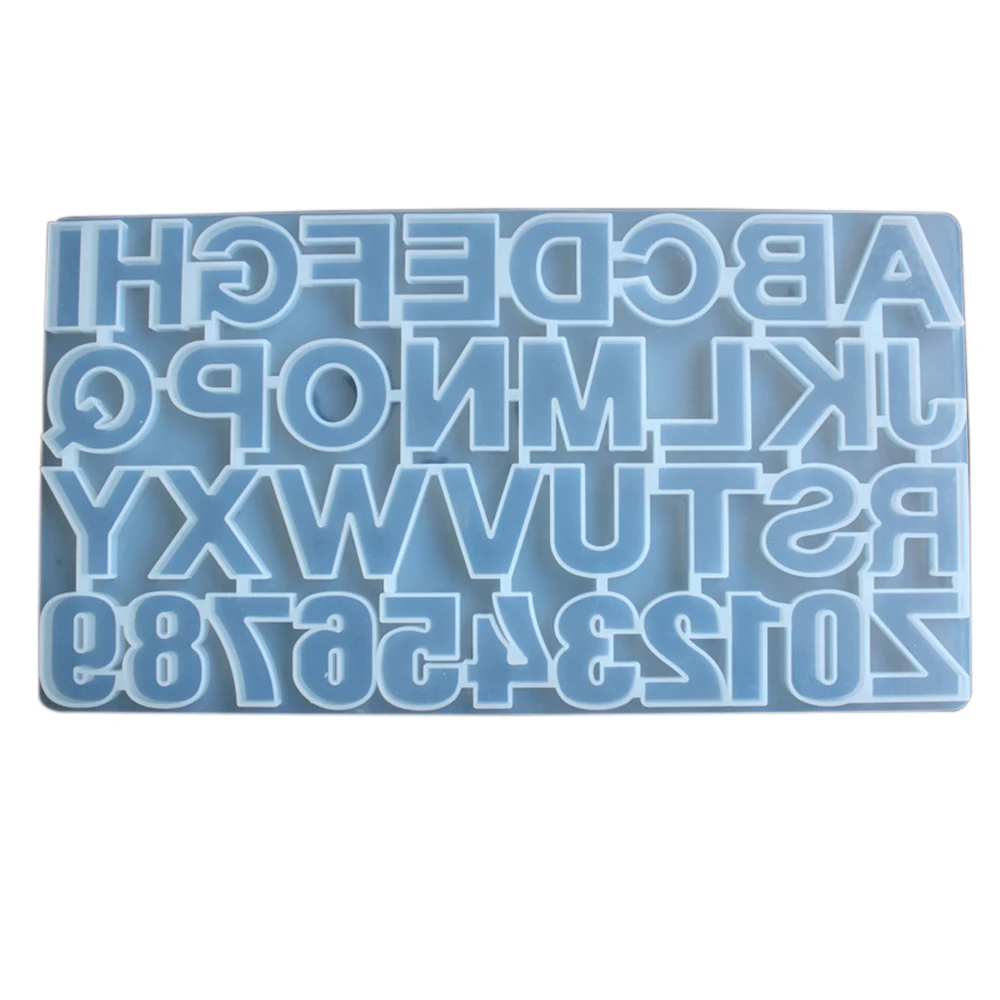 Large DIY Crystal Epoxy Alphanumeric Mold 26 English Alphanumeric Cake Mold High Mirror Technology Cake Decoration Tool