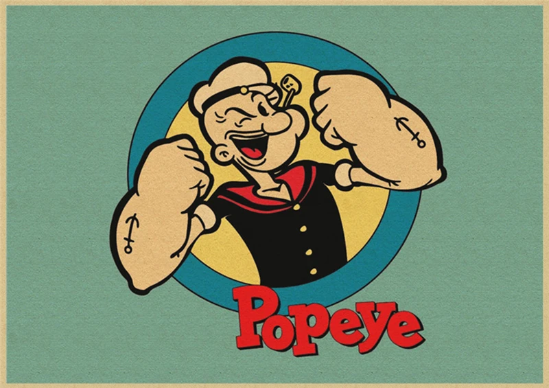 Popeye моряк с Бетти Буп классический фильм крафт бумага Бар плакат ретро