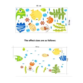 

Hot Safe Kids Baby Room Bathroom Nursery Small Cartoon Fish Ocean Animal Sea Bubble Home Decor Removable l Wallpaper Decal