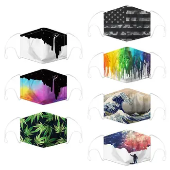 

Printed Mouth Mask Anti Pollution PM2.5 Dustproof Filter Face Earloop Mouth-Muffle Face Cover Masks