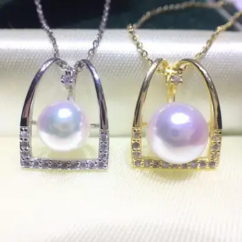 

925 Sterling Silver Pendant Component Findings Settings Women's Parts for Oyster Edison Pearl Coral Jade Beads Stones