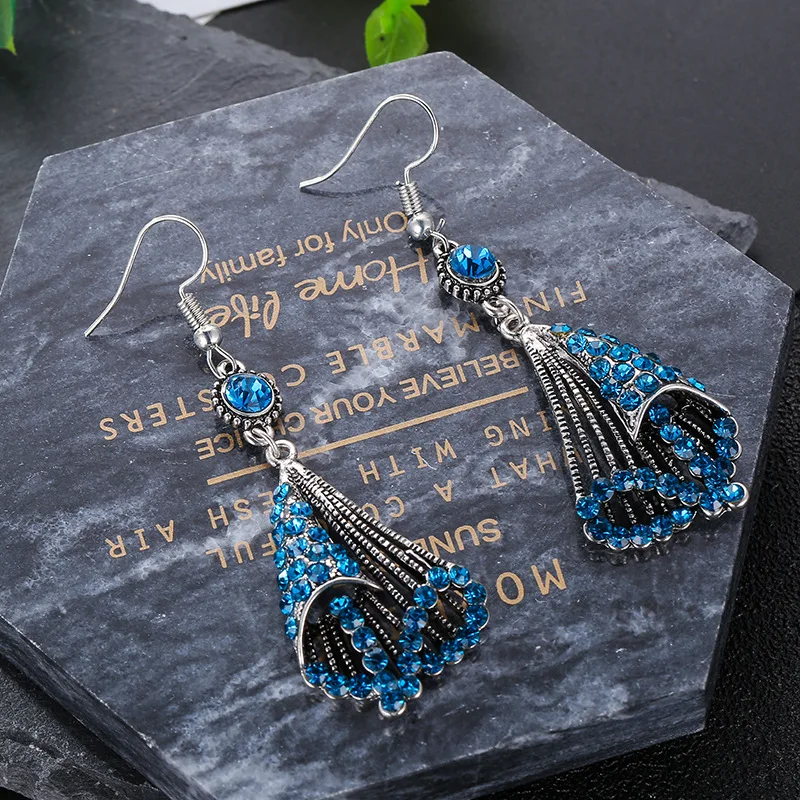 

Europe and the United States national wind restoring ancient ways alloy set auger hollow out fashion ladies earrings jewelry