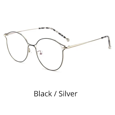Black - Silver Ralferty очки женские оправа модные кошачий глаз компьютерные очки без диоптрий очки оправа для глаз для женщин K28033 - Цвет оправы: Black - Silver