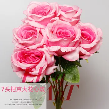

European Style 7 Top Beam Big Flower xin mei Artificial Rose Artificial Flower Imitation Flowers Rose Bouquet Wedding Boquet Hol