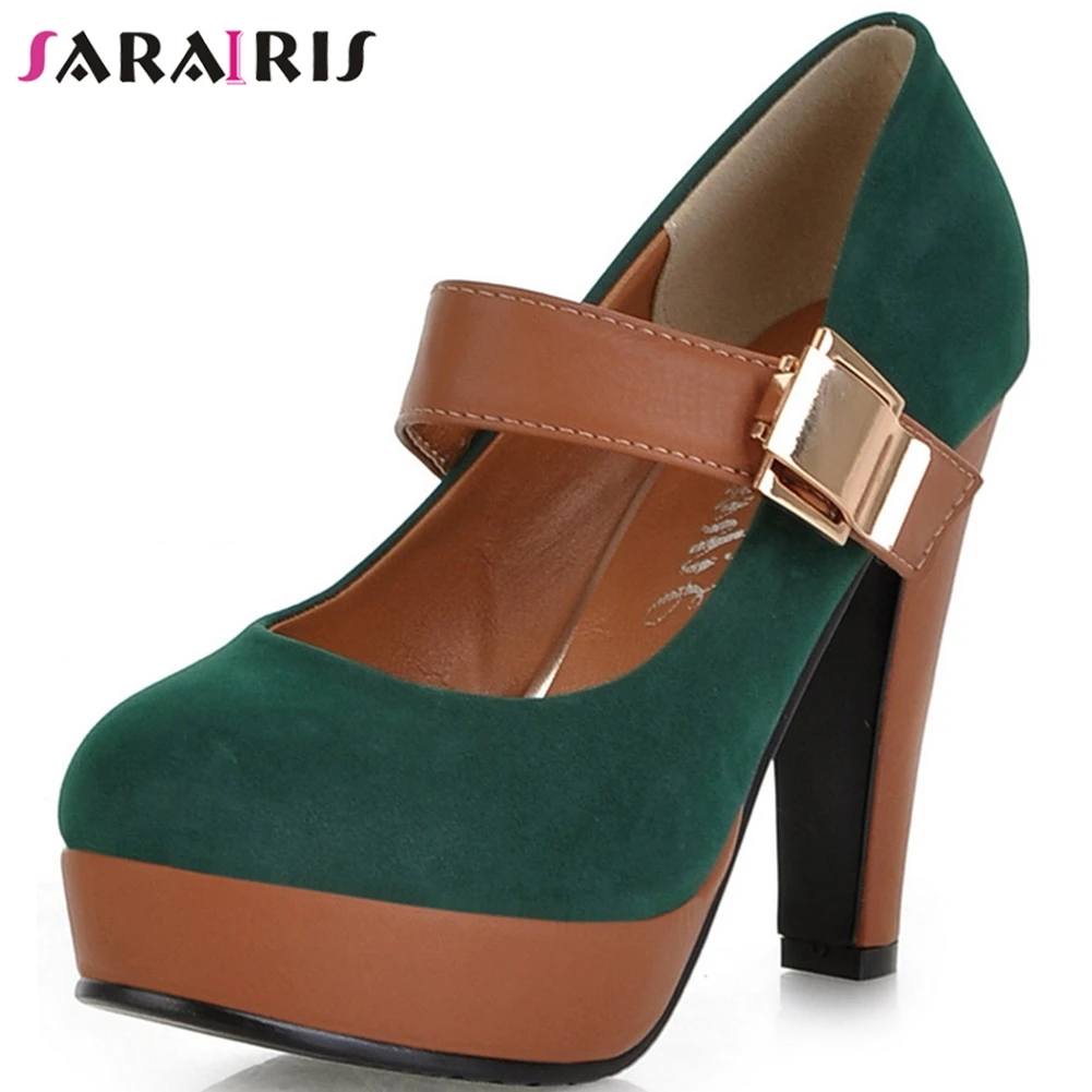 

SARAIRIS Brand New Female Fashion High Heels Platform Spring Autumn Pumps Party Ol Sexy Pumps Women Mary Janes Shoes Woman