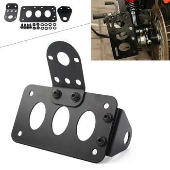 

Motrocycle Side Mount License Plate Bracket Frame for Harley Choppers Bobber Cruiser /Metric Bike Models CNC Aluminum