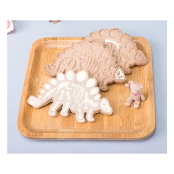 

3D Dinosaur Cookies Cutter Mold Dinosaur Biscuit Embossing Mould Dessert Baking Silicone Mold for Sop Cake Decor Tool