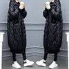 Extra Long Section Glossy Down Cotton Coat 2022 New Large Size Parka Mujer Loose Black Cotton Jacket Lady Winter Overcoat f2517 ► Photo 2/6