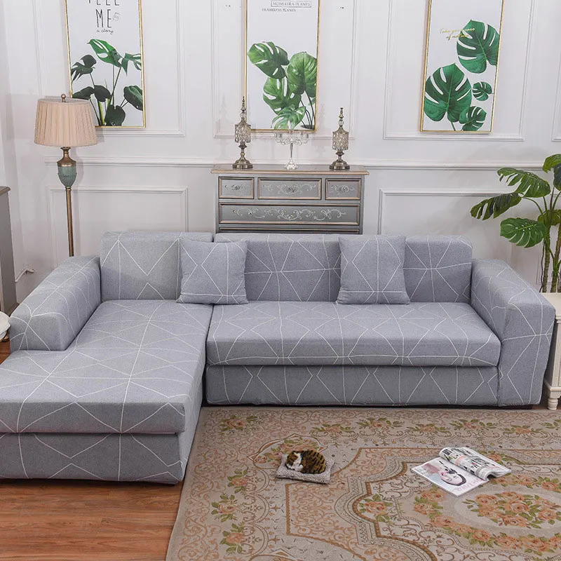 Распродажа, 1 шт., Набор чехлов для дивана с геометрическим рисунком, эластичный чехол для дивана для гостиной, домашних животных, угловой l-образный шезлонг, чехол для дивана