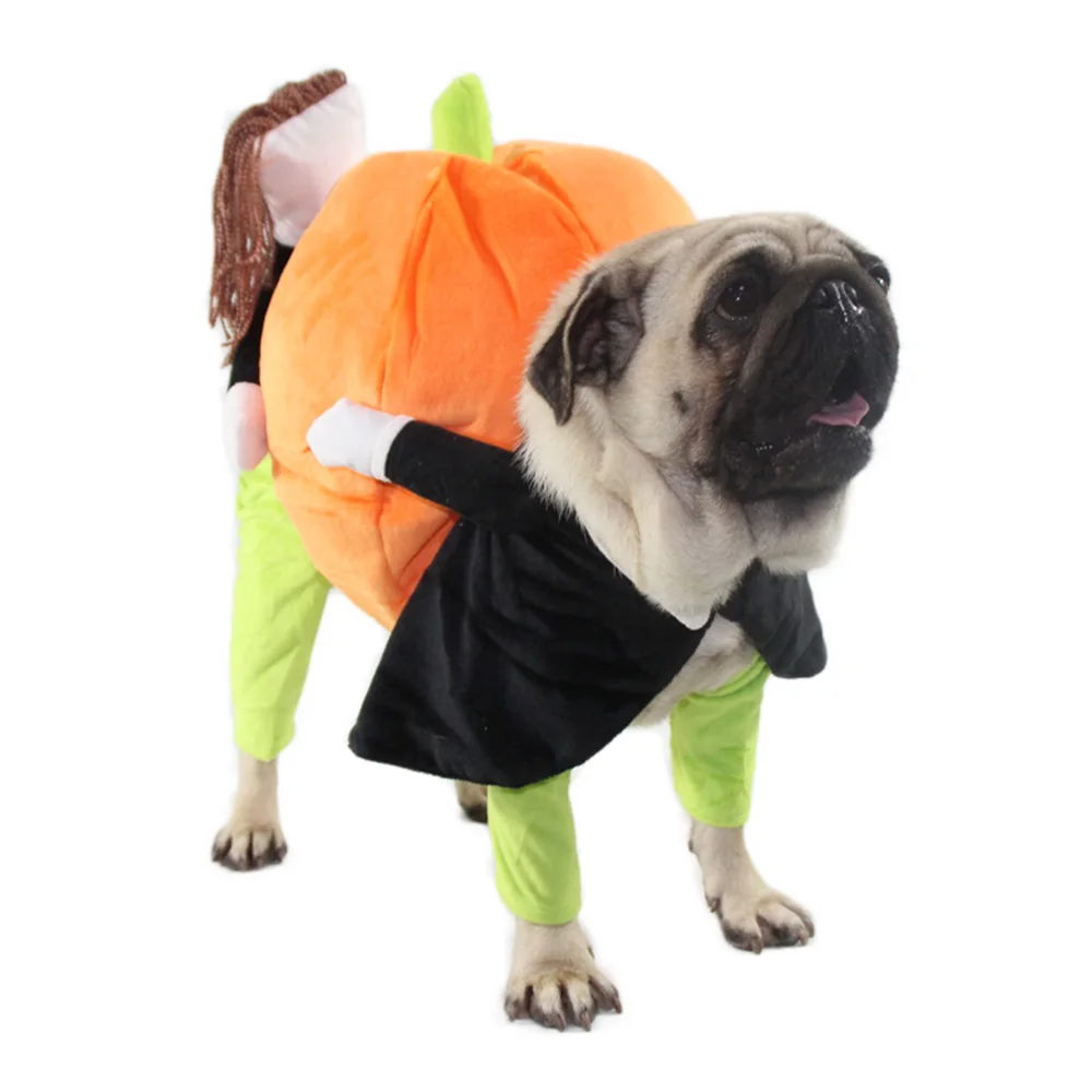 

Funny Dog Cat Costume Pumpkin Cosplay Clothes for Small Medium Dogs Halloween Christmas Suit Pet Party Apparel for Pug S-XXL