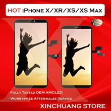 ЖК-дисплей для iPhone X XR XS MAX, сменный OLED-дисплей с сенсорным 3D экраном, True Tone, без битых пикселей, с инструментами, оригинальное качество