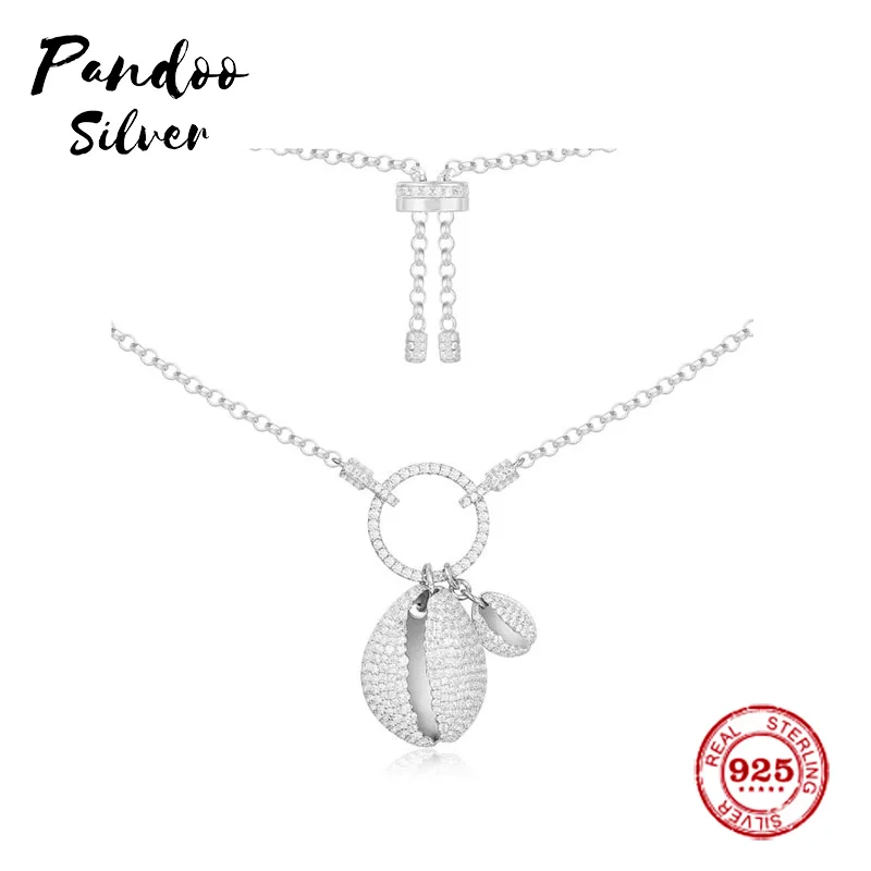 

Fashion Charm Sterling Silver Copy 1:1 Copy,Adjustable Silver 'Seashell' Necklace Women Monaco Jewelry Gift With Logo