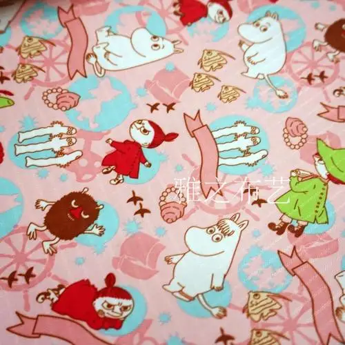 Розовый Finland Muumi Little My Patchwork ПВХ акриловый полиэфирный Композитный Водонепроницаемый ткань Оксфорд Ткань DIY скатерть 145 см* 91 см - Цвет: Розовый